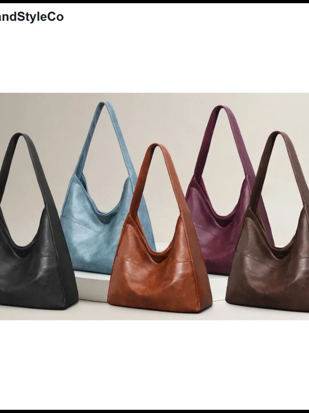 Sinuoda Slouchy Hobo Shoulder Bag Vegan Leather Faux Leather Purse